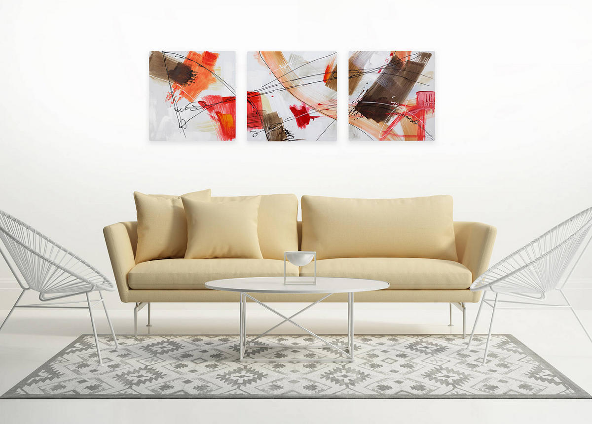 LEINWANDBILD 3-TEILIG Bunt 150/50 cm - Multicolor, Textil (150/50cm)