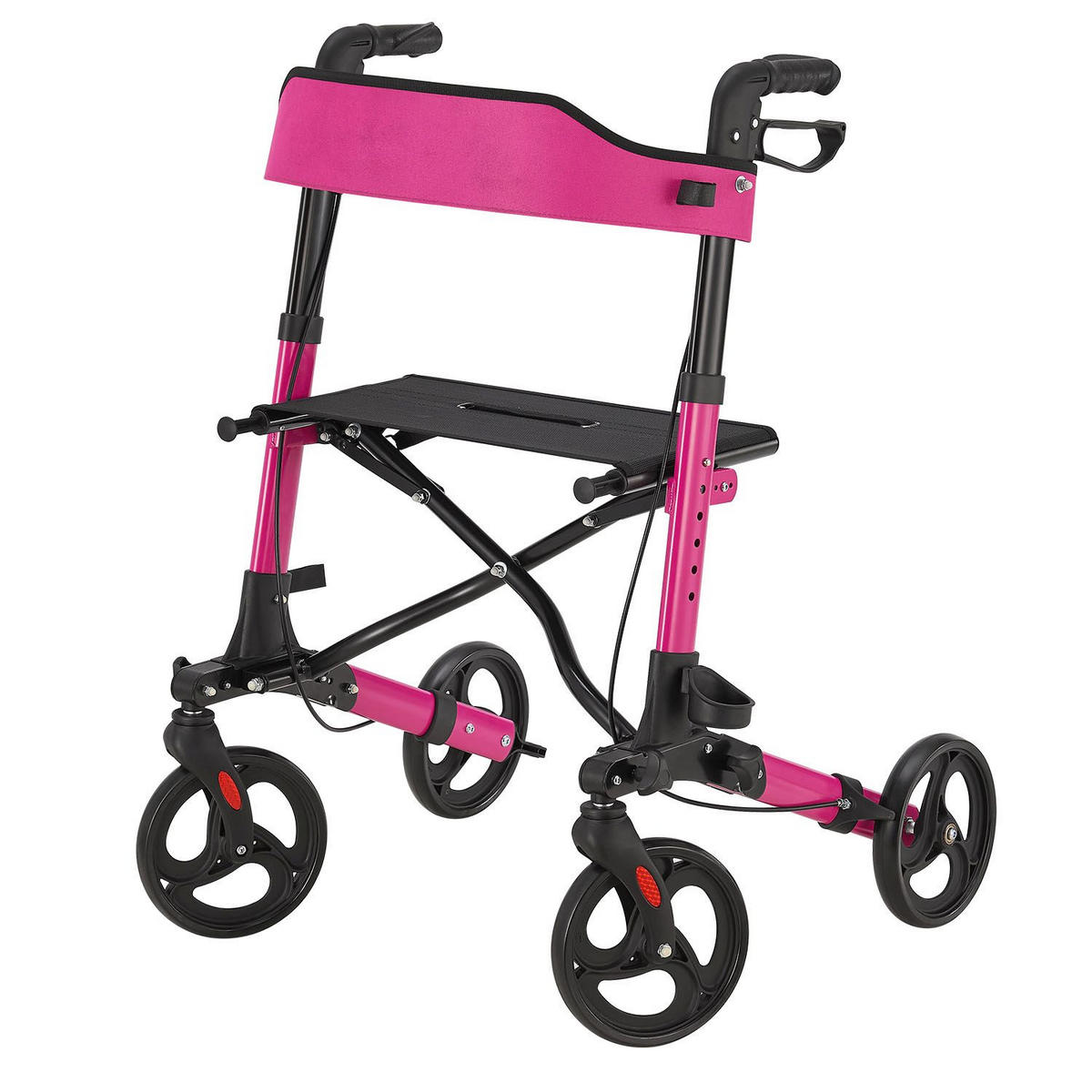 ROLLATOR Vital lila klappbar mit Sitzfläche & Einkaufstasche - Lila, Metall (63/80/68cm) - Juskys