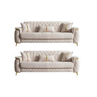 SITZGARNITUR Pasadena, Beige Stellvariante 3+3 - Beige, Holzwerkstoff/Kunststoff (240/90/98cm)