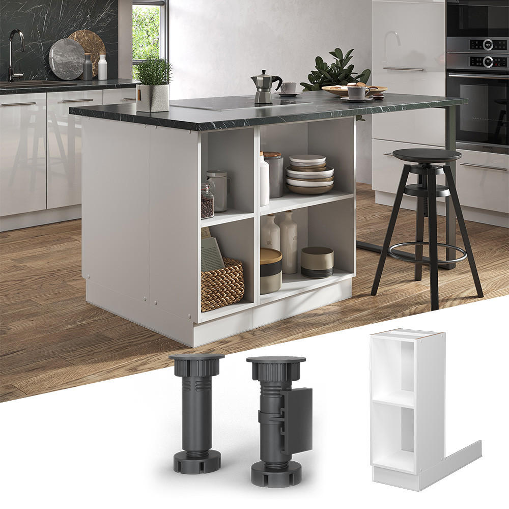 KÜCHENINSEL Fame-Line Weiß 30 cm ohne AP - Weiß, Holzwerkstoff (30/82/70cm) - Vicco