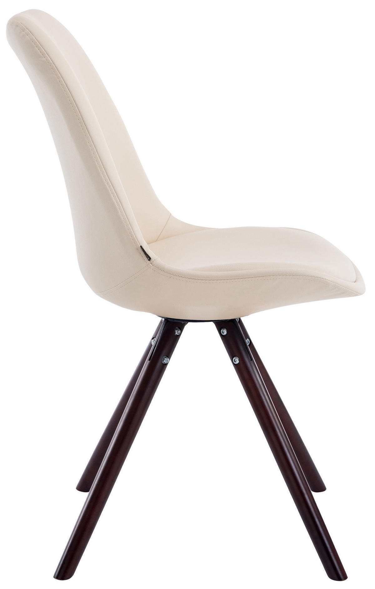 STUHL Lederlook creme - Creme/Cappuccino, Holz/Textil (48/84/56cm) - CLP