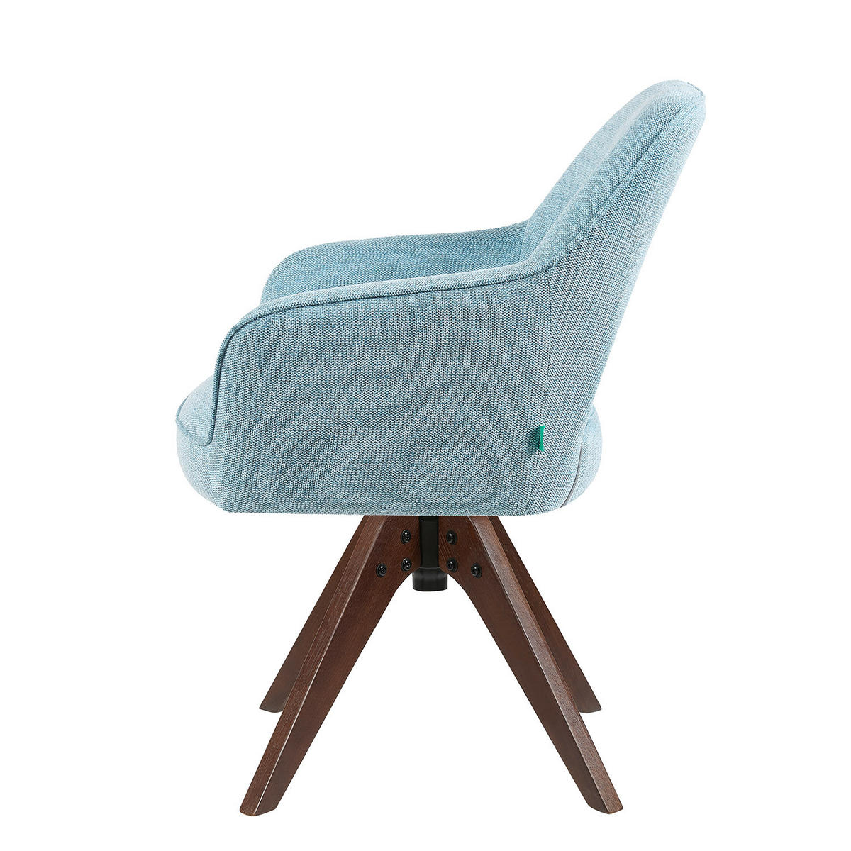 DREHSTUHL Mika-Lena 2er-Set - Nussbaumfarben/Hellblau, Eichenholz/Holz (60/87/65cm) - DUBI Möbel