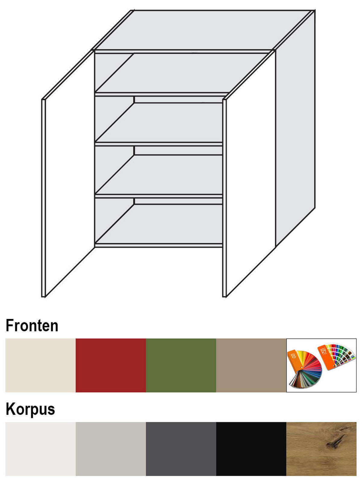 HÄNGESCHRANK Brerra W4/90 Weiß / RAL 3002 karminrot Hochglanz 90 / 32,5 / 96cm - Rot/Weiß, Holz/Holzwerkstoff (90/96/32.5cm) - Feldmann-Wohnen