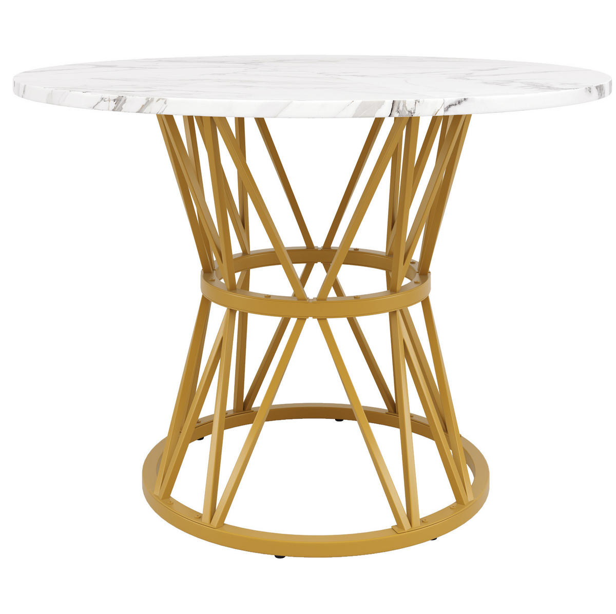 ESSTISCH 100/100/76 cm Gold aus MDF mit verstellbaren Füßen - Goldfarben, Holzwerkstoff (100/100/76cm) - OKMYHOME