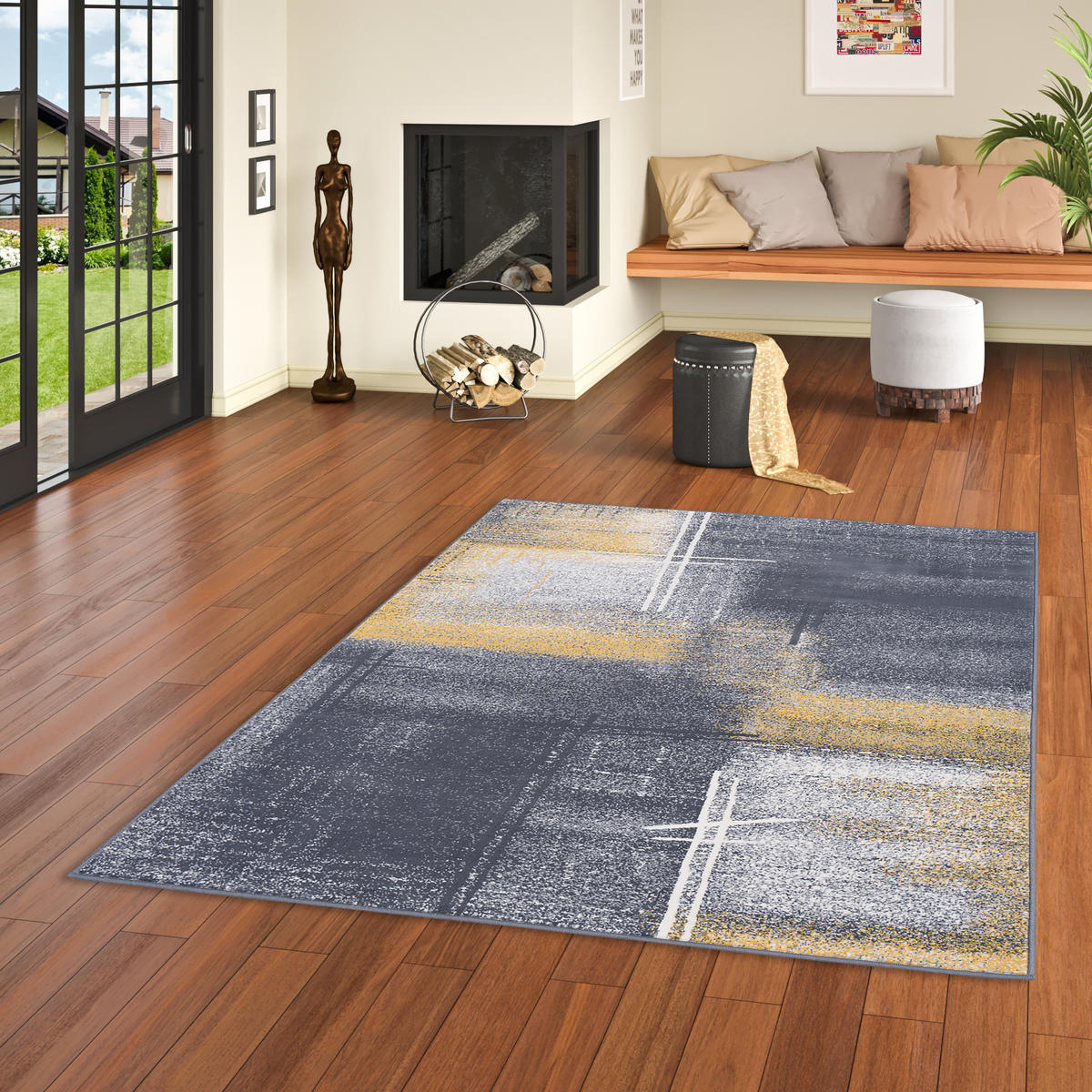 DESIGNER TEPPICH BRILLIANT VERLAUF - Grau, Textil (200/290cm) - Pergamon