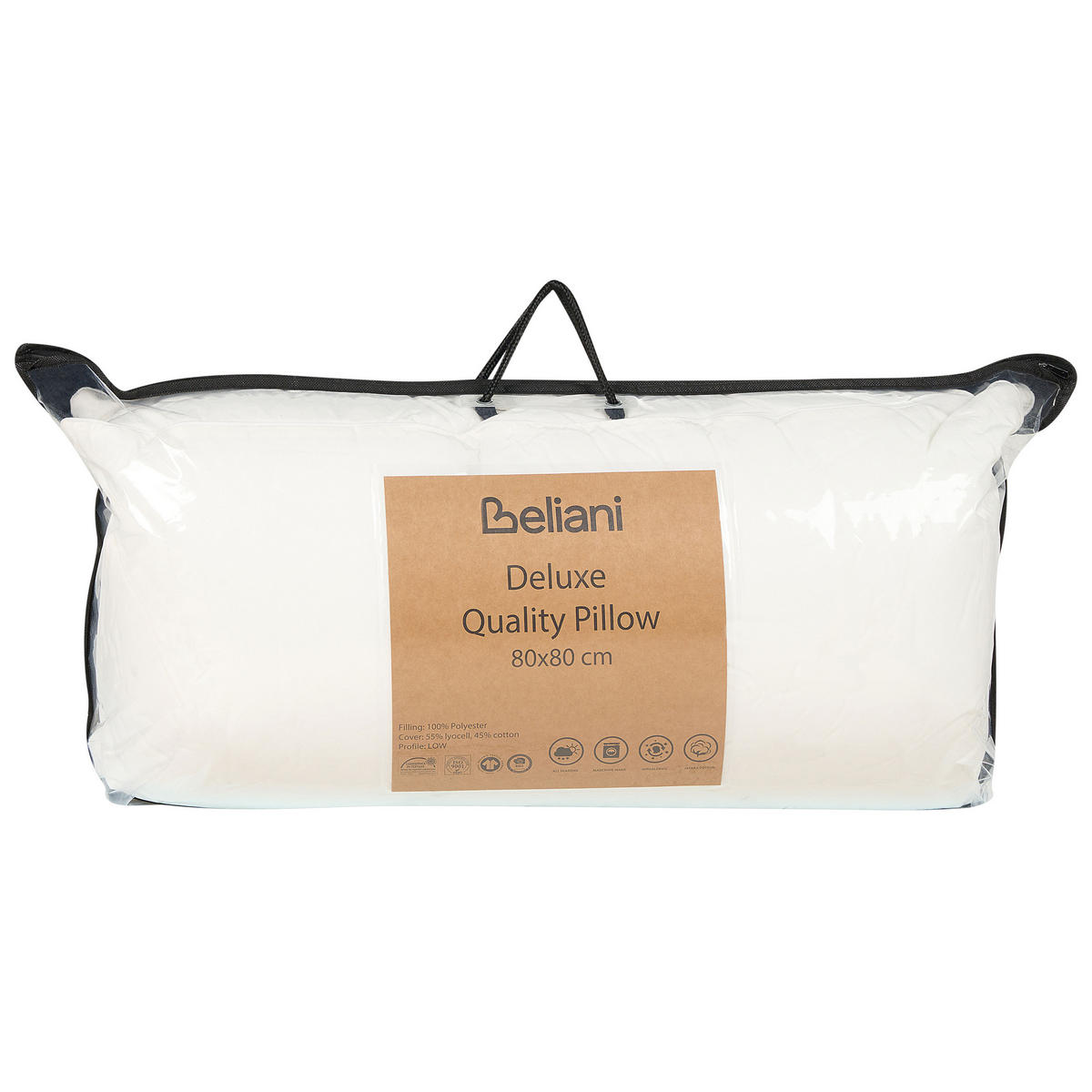 KOPFKISSEN Weiß 80/80 cm Triglav - Weiß, Textil (80/80cm) - Beliani