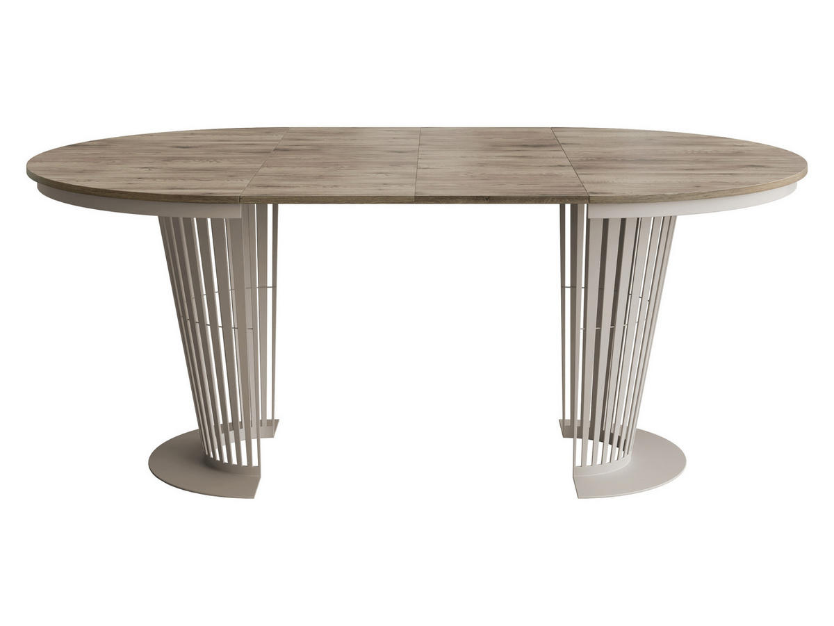 ESSTISCH Elantra Cashmere 120 - Kaschmir/Eichefarben, Holzwerkstoff/Metall (120/120/76cm) - MIRJAN24