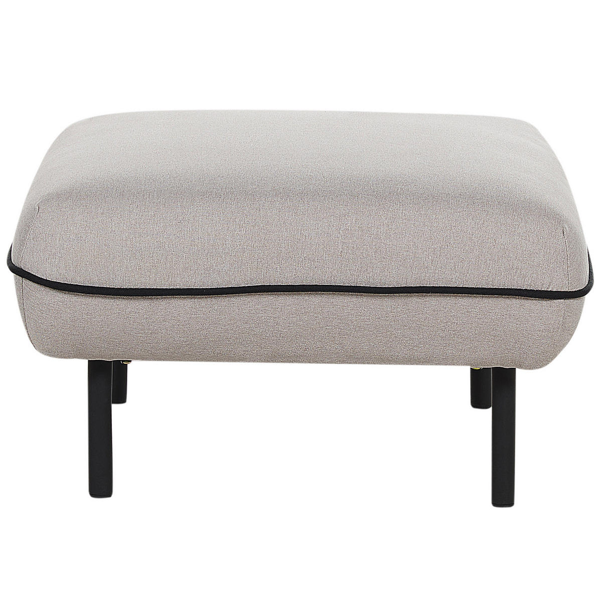 3-SITZER-SOFA hellgrau/schwarz mit Ottomane Tonsberg - Schwarz/Grau, Textil (198/78/85cm) - Beliani