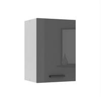 HÄNGESCHRANK SG 40 cm, mit 1 Tür, Silber Hochglanz - Silberfarben, Holz (40/58/29.6cm) - B BELINI GROUP