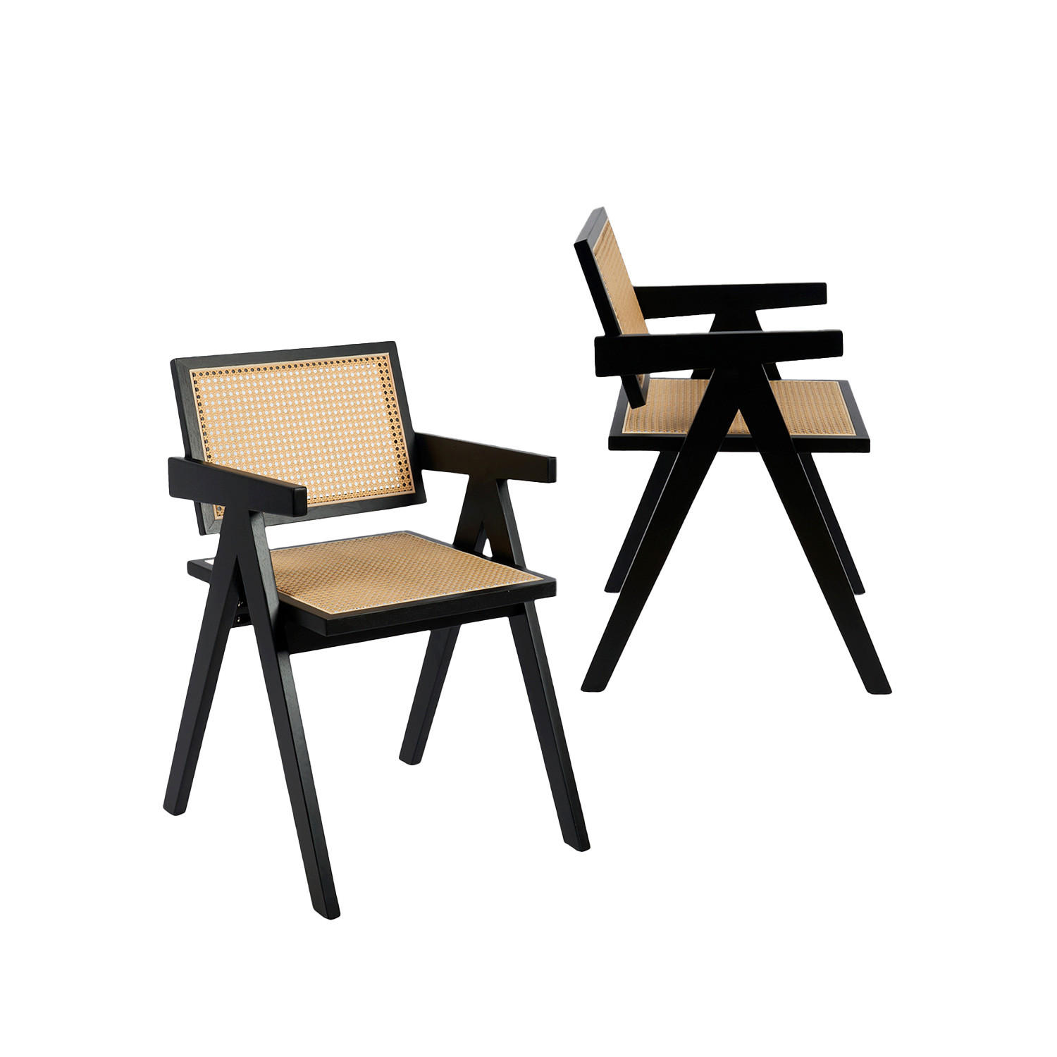 ESSZIMMERSTUHL Nelha Schwarz 51 cm x 80 cm 2er-Set - Schwarz, Holz (51/80/54cm) - Klast Home