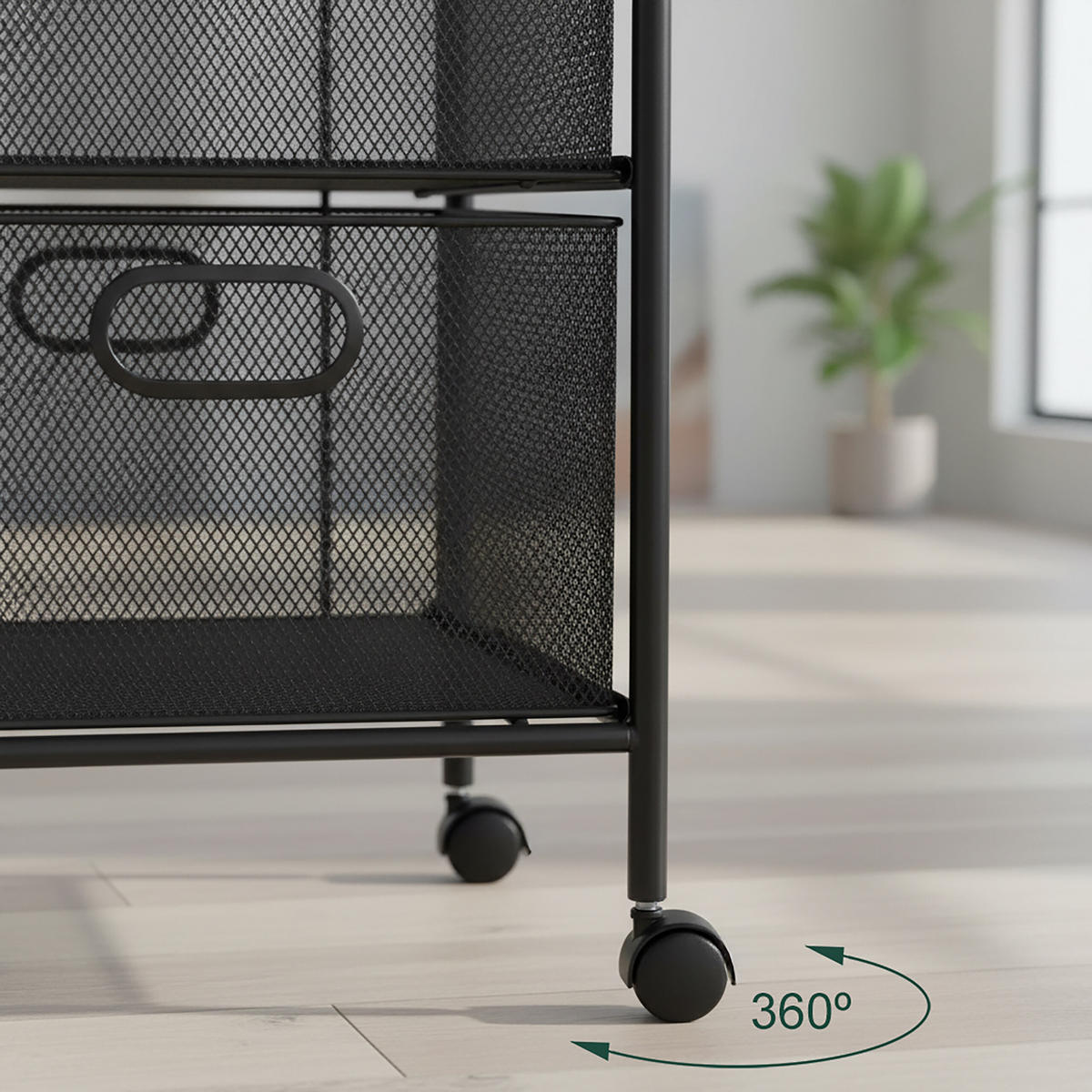 VOZÍK - čierna, kov/plast (32/92.5/33cm) - Relaxdays