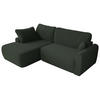 ECKSCHLAFSOFA CUBO L Dunkelgrün Boucle - links - Dunkelgrün/Schwarz, Kunststoff/Textil (273/187cm) - MKS