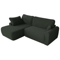 ECKSCHLAFSOFA CUBO L Dunkelgrün Boucle - links - Dunkelgrün/Schwarz, Kunststoff/Textil (273/187cm) - MKS