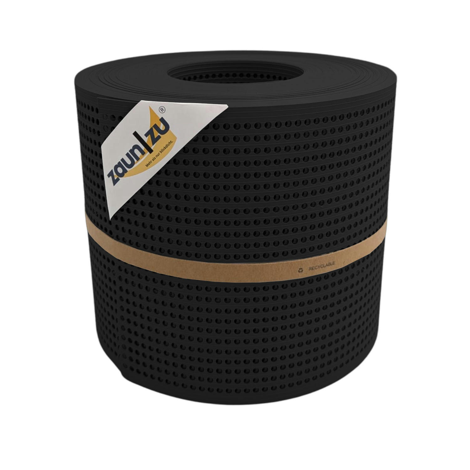SICHTSCHUTZSTREIFEN Rille Gelocht 30 Prozent PP Streifen Schwarz 26m - Schwarz, Kunststoff (2600/19cm) - ZAUN|ZU