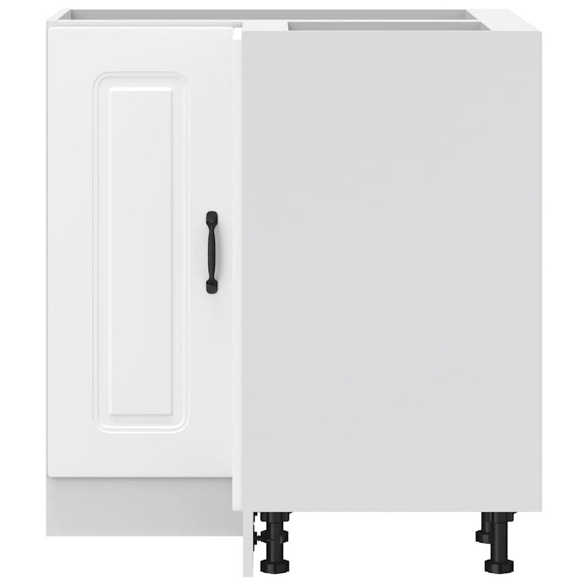 KÜCHEN-ECKUNTERSCHRANK Kalmar Weiss Holzwerkstoff - Weiß, Holzwerkstoff (75.5/81.5/75.5cm) - vidaXL