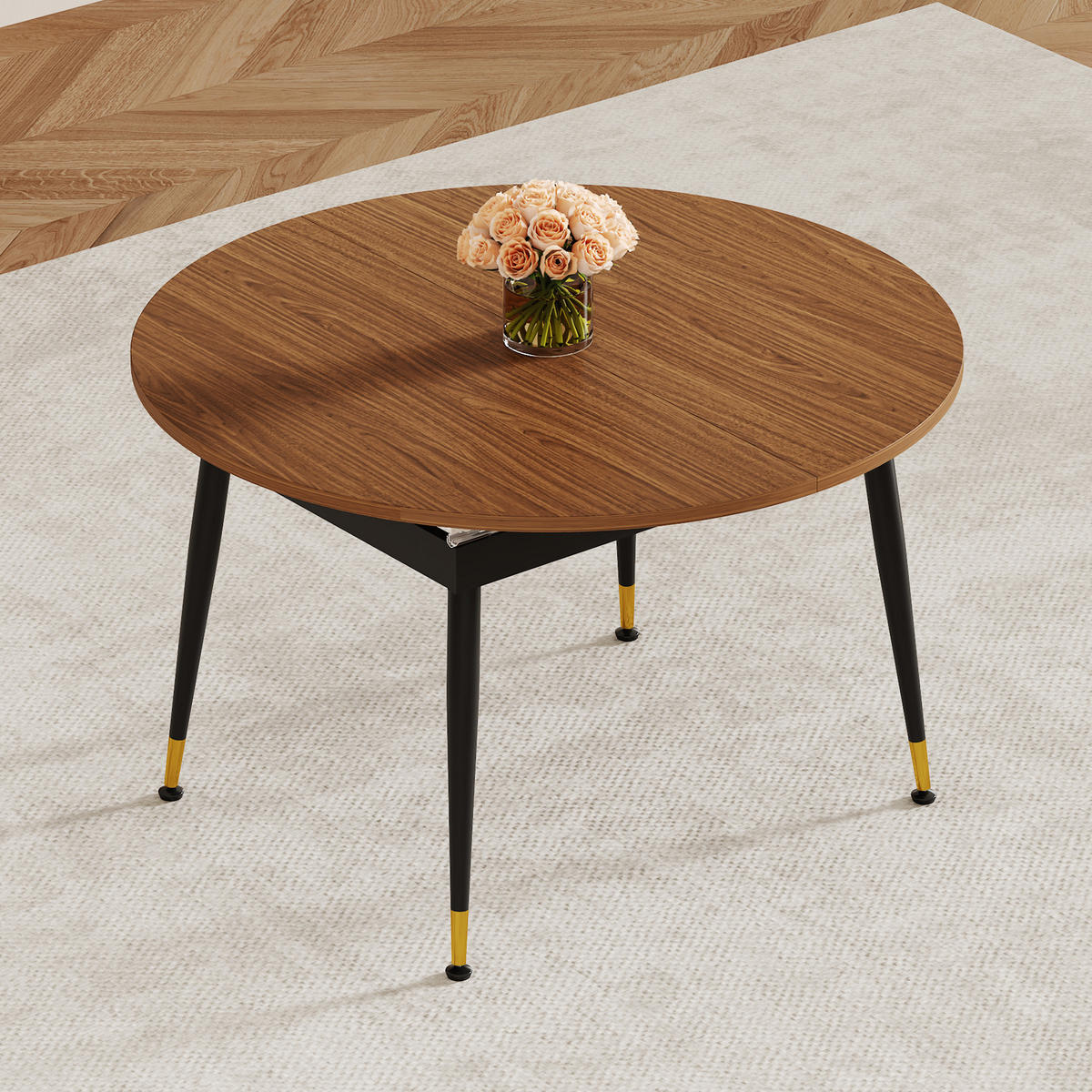 ESSTISCH ausziehbar MDF mit Metallbeinen DE-40073 Walnuss - Walnussfarben, Holzwerkstoff (120/200/73.66cm) - ComfortXL