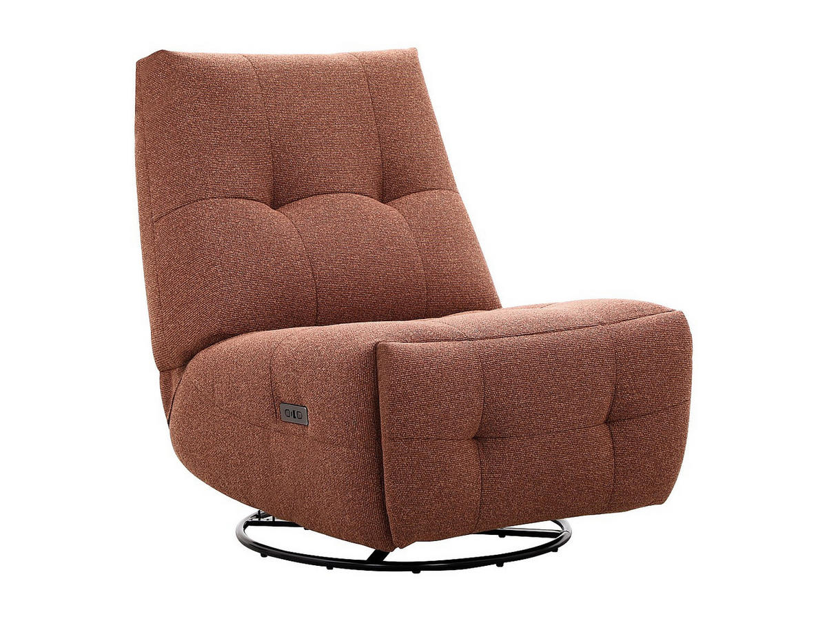 RELAXSESSEL - 1 Person - stoff - terracotta Cosado - Terracotta, Textil/Metall (81/97/99cm) - Vente-Unique