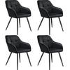 ESSZIMMERSTUHL 4er Set Marilyn 58 x 62 x 82 cm schwarz/schwarz - Schwarz, Kunststoff (58/82/62cm) - tectake