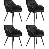 ESSZIMMERSTUHL 4er Set Marilyn 58 x 62 x 82 cm schwarz/schwarz - Schwarz, Kunststoff (58/82/62cm) - tectake