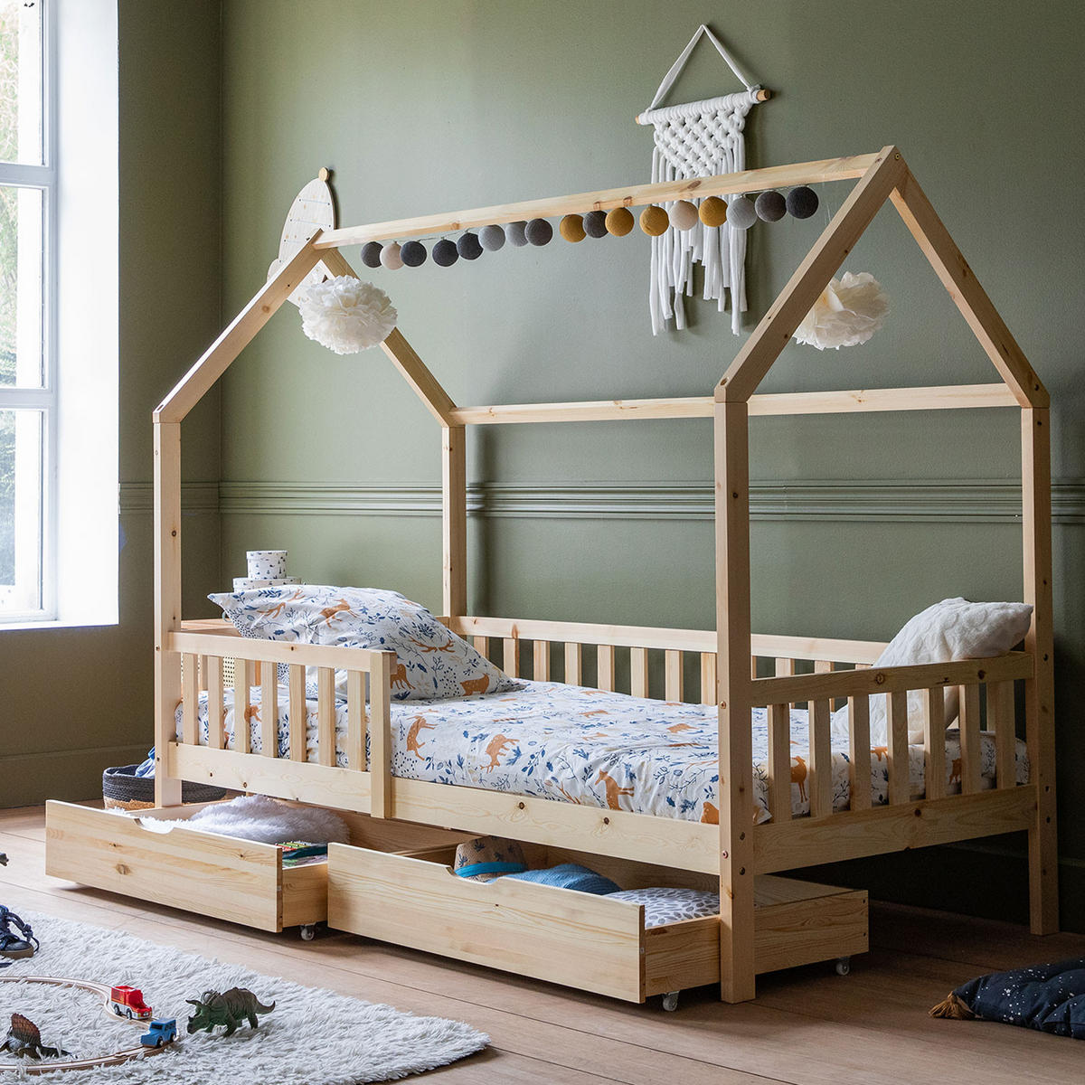 KINDERBETT Marceau 190/90 cm - Braun, Holz - Happy Garden