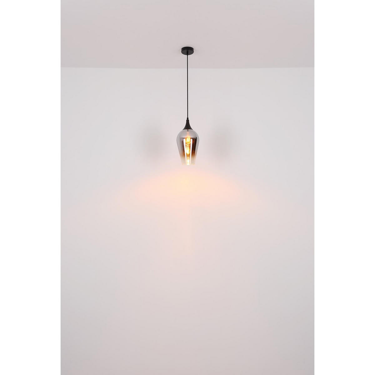 HÄNGELEUCHTE Glas Schwarz Verchromt - Schwarz, Glas (18/18/120cm) - Globo Lighting