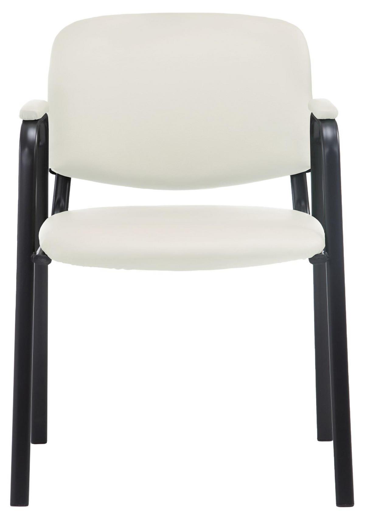 BESUCHERSTUHL Lederlook creme - Creme/Schwarz, Textil/Metall (53/79/55cm) - CLP