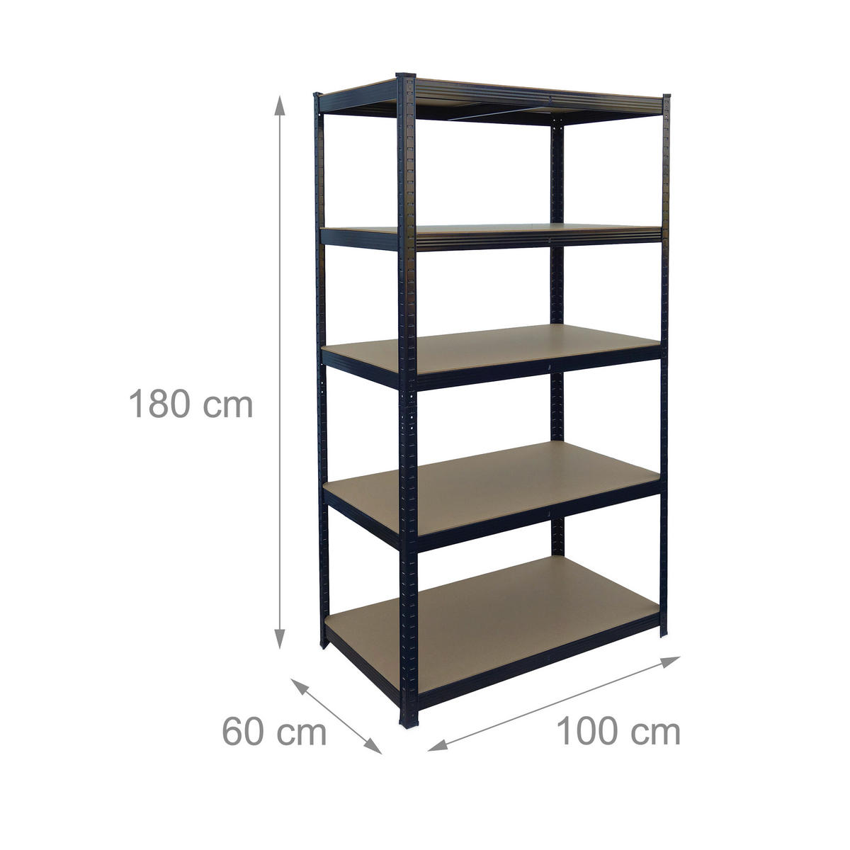 SCHWERLASTREGAL - Multicolor, Holzwerkstoff/Kunststoff (100/180/60cm) - Relaxdays