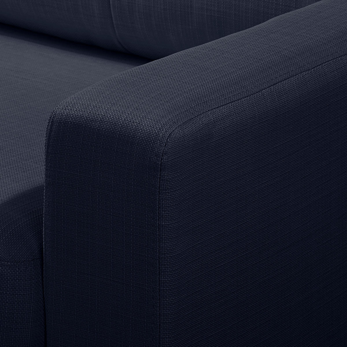 3-SITZER SOFA - Strukturstoff - Dunkelblau, Textil (198/88/90cm) - home24