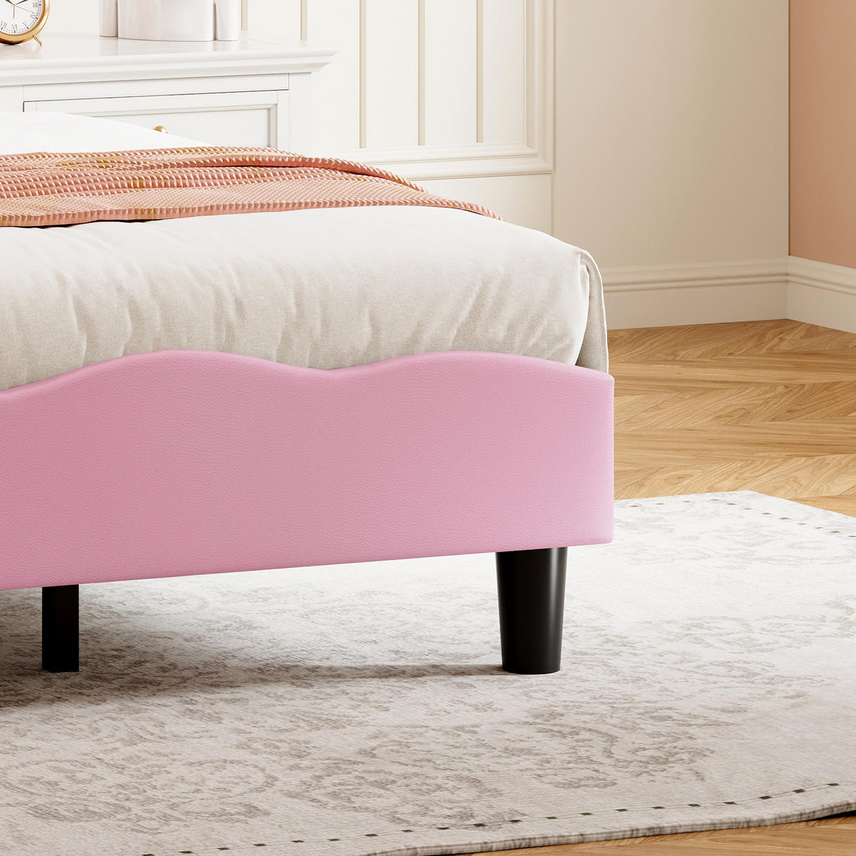 KINDERBETT 90x190 cm LED Leselampe rosa - Rosa, Holz (90/190cm) - LEBENLANG