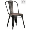 STUHL 4er-Set Holz Schwarz - Schwarz, Holz (44/82.5/55cm) - Nordlys