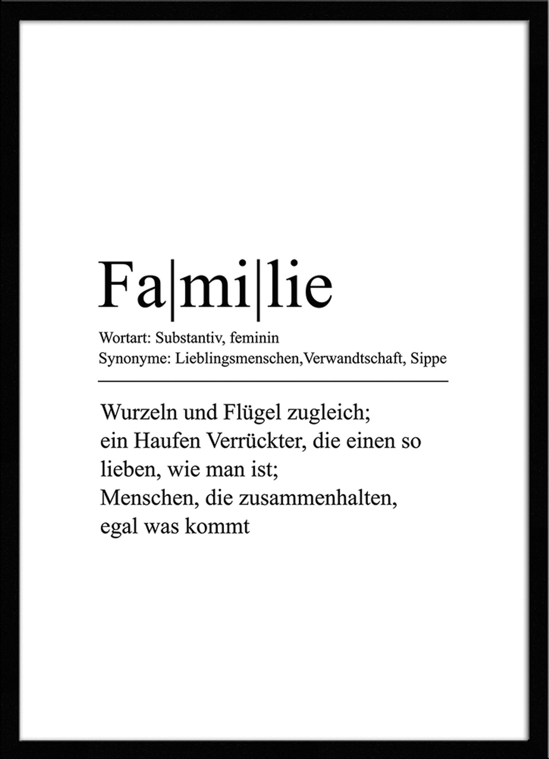 BILD mit Rahmen 51x71 cm Spruch: Familie Definition - Weiß, Holz (51/71cm) - artissimo