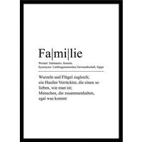 BILD mit Rahmen 51x71 cm Spruch: Familie Definition - Weiß, Holz (51/71cm) - artissimo