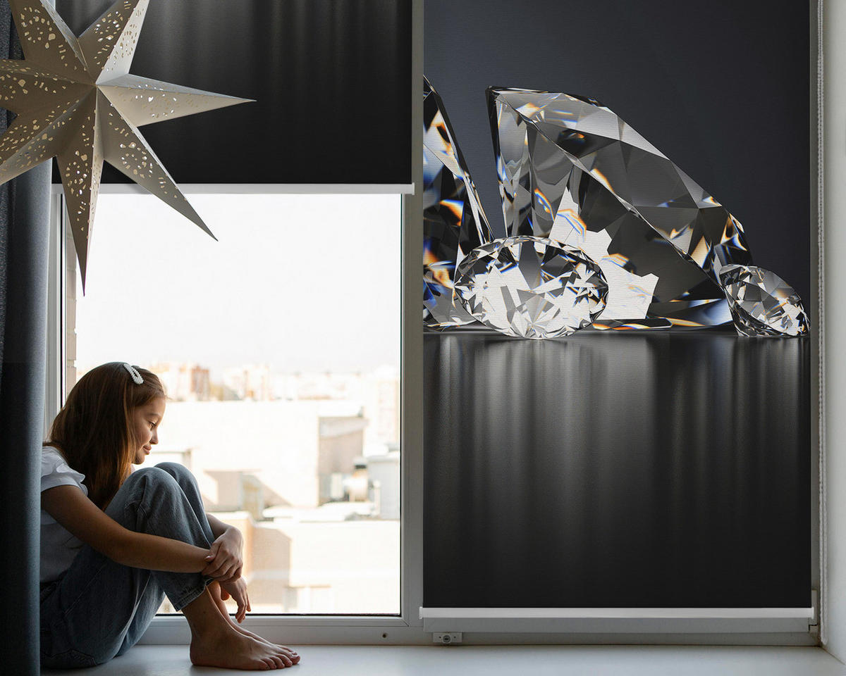 VNÚTORNÁ roleta - okenná roleta - roleta - 100x100 cm - Diamanty - čierna, plast (100/100/0.5cm) - TULUP