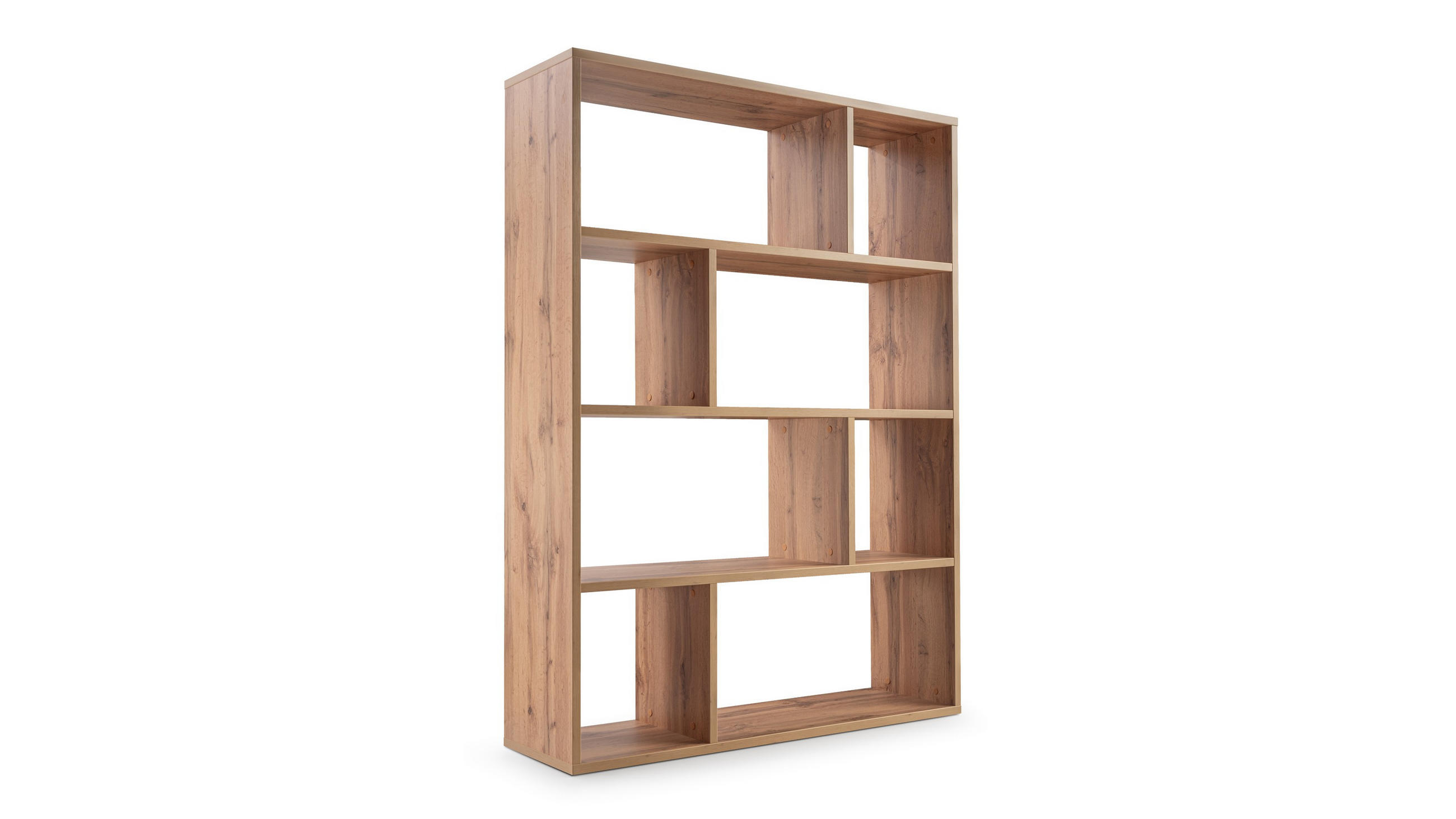 BÜCHERREGALE MOSAICO 116,5 / 159 / 34 cm Eichefarben - Eichefarben, Holzwerkstoff (116.5/159/34cm) - MASSENO