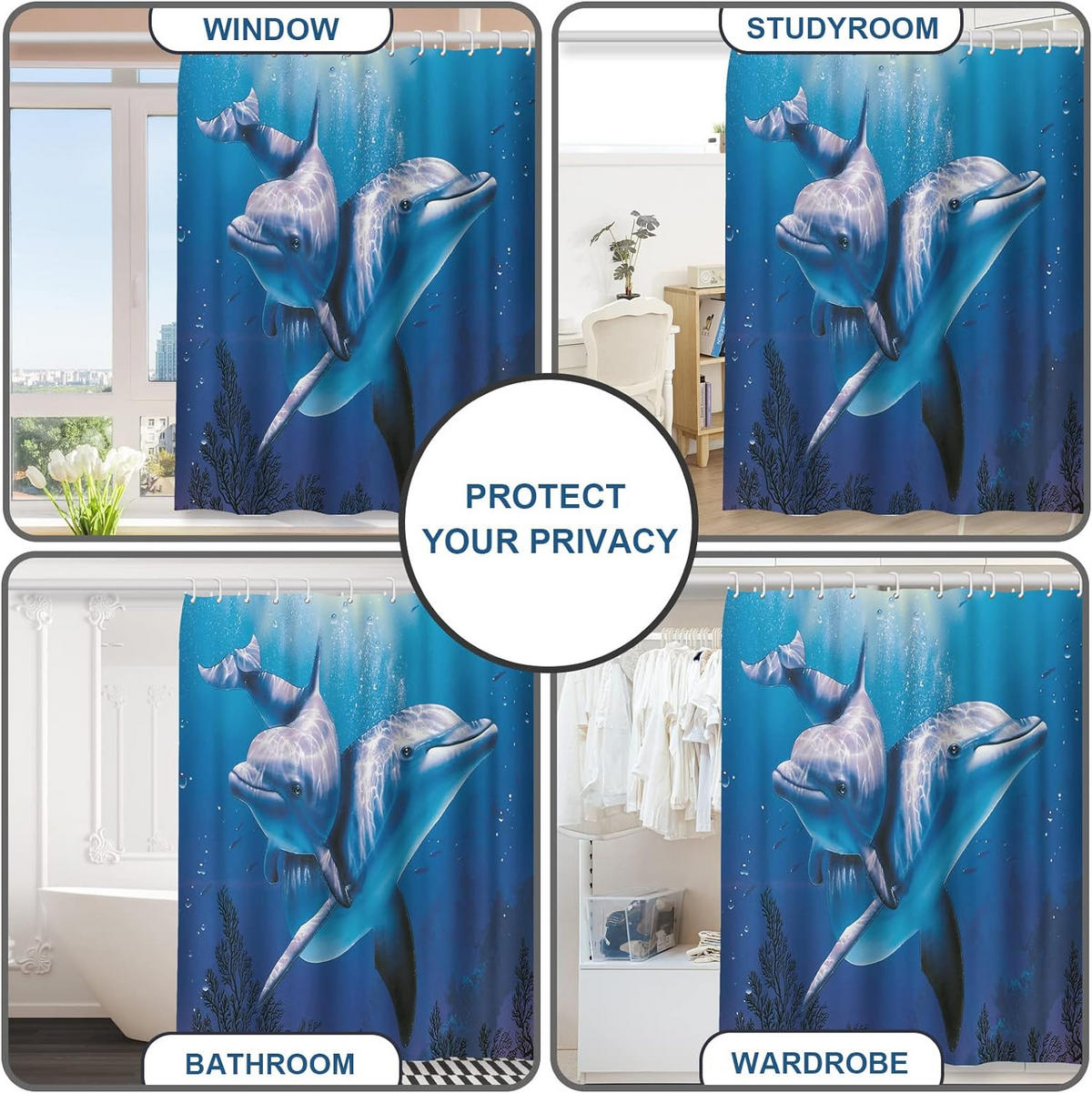 DUSCHVORHANG 180 x 180 cm 100% Polyester für Badewanne und Badezimmer waschbar schimmelresistent antibakteriell - Multicolor, Textil (180/180cm) - MCBOSON