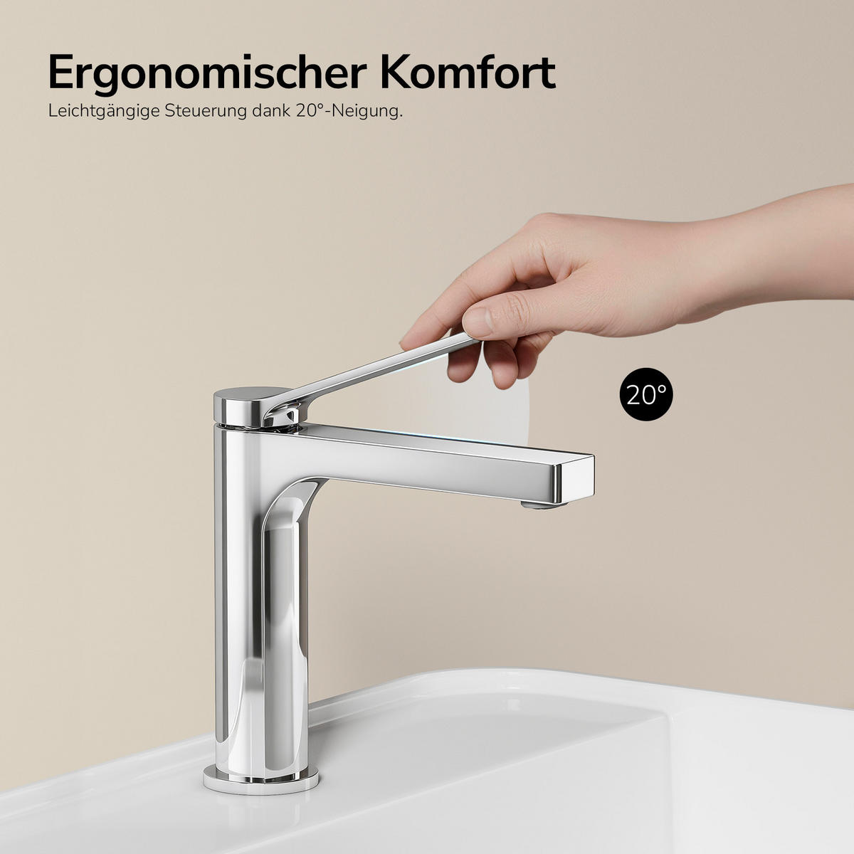 TVÄTTSTÄLLSBLANDARE Krom, 19,5/17,3/4,6 cm - Kromfärg, Metall (17.3/19.3/4.6cm) - EMKE