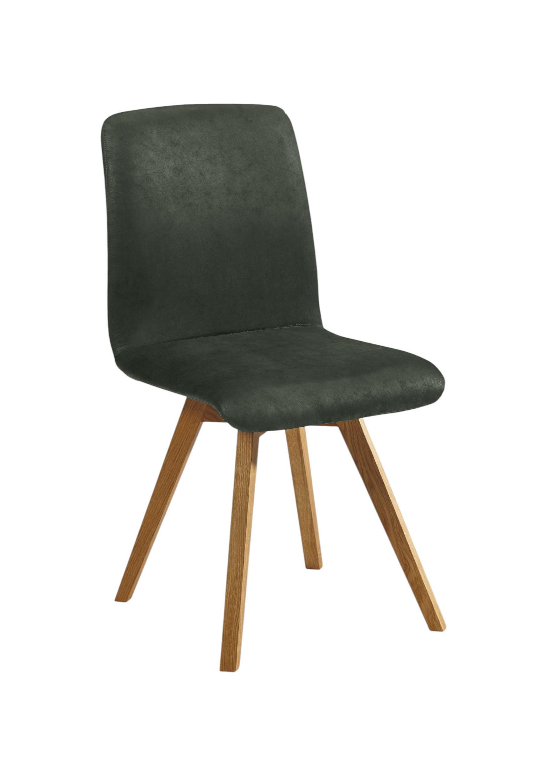 ESSZIMMERSTUHL 2er-Set Delfi 5 Wildeiche Massiv/Microfaser Khaki - Dunkelgrün, Holz (46/92/56cm) - 58aufmkessel