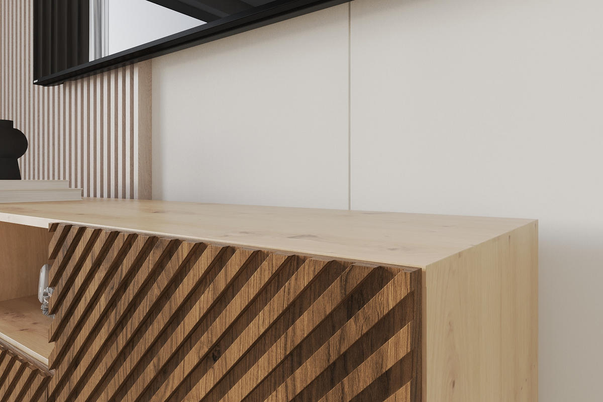 LOWBOARD ZENO-S 140x50x41 cm - Artisan / Katania - Eiche Wotan/Schwarz, Holzwerkstoff (140/50/41cm) - ALTDECOR