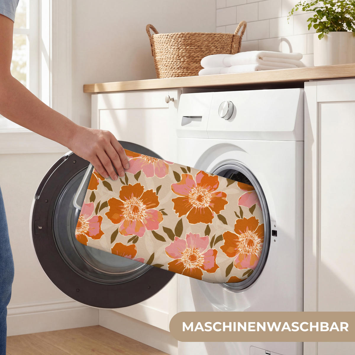 KÚPEĽŇOVÁ PREDLOŽKA Kvety - Motív - Retro 80x50 cm - viacfarebná, textil/plast (80/50cm) - OnlyWow