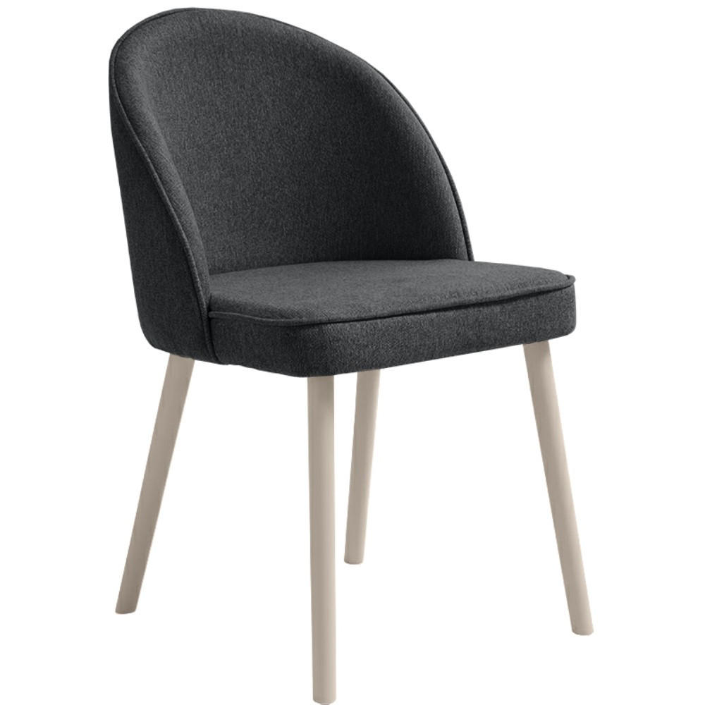 STUHL Luna, Polsterstuhl für das Esszimmer mit kaschmirfarbenen Holzbeinen, Dunkelgrau - Kaschmir/Dunkelgrau, Holz (51/87/46cm) - Beautysofa