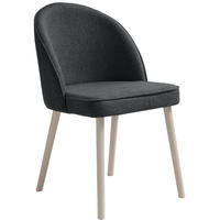 STUHL Luna, Polsterstuhl für das Esszimmer mit kaschmirfarbenen Holzbeinen, Dunkelgrau - Kaschmir/Dunkelgrau, Holz (51/87/46cm) - Beautysofa