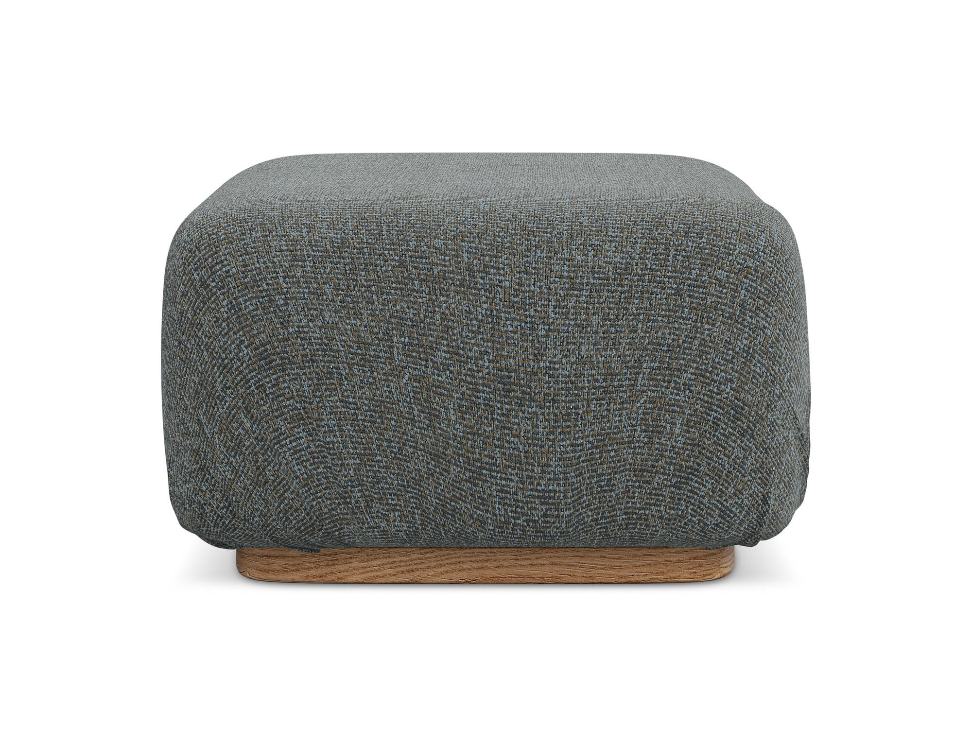 POUF Strukturstoff Stoff Grau - Dunkelgrau/Braun, Holz/Textil (83/95/41cm) - Makamii
