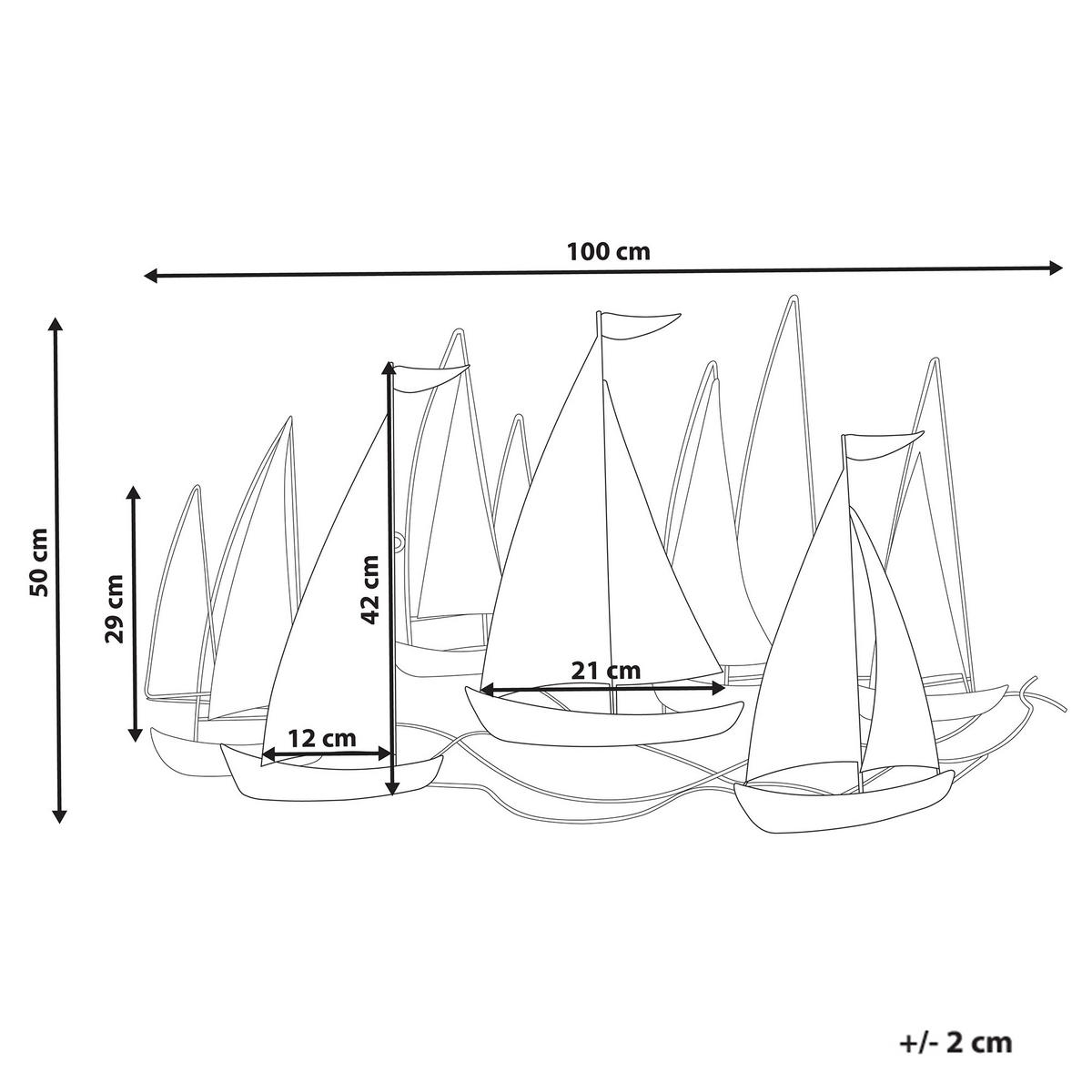 WANDDEKORATION Metall blau/gold Bohrium - Blau, Metall (100/50/5cm) - Beliani