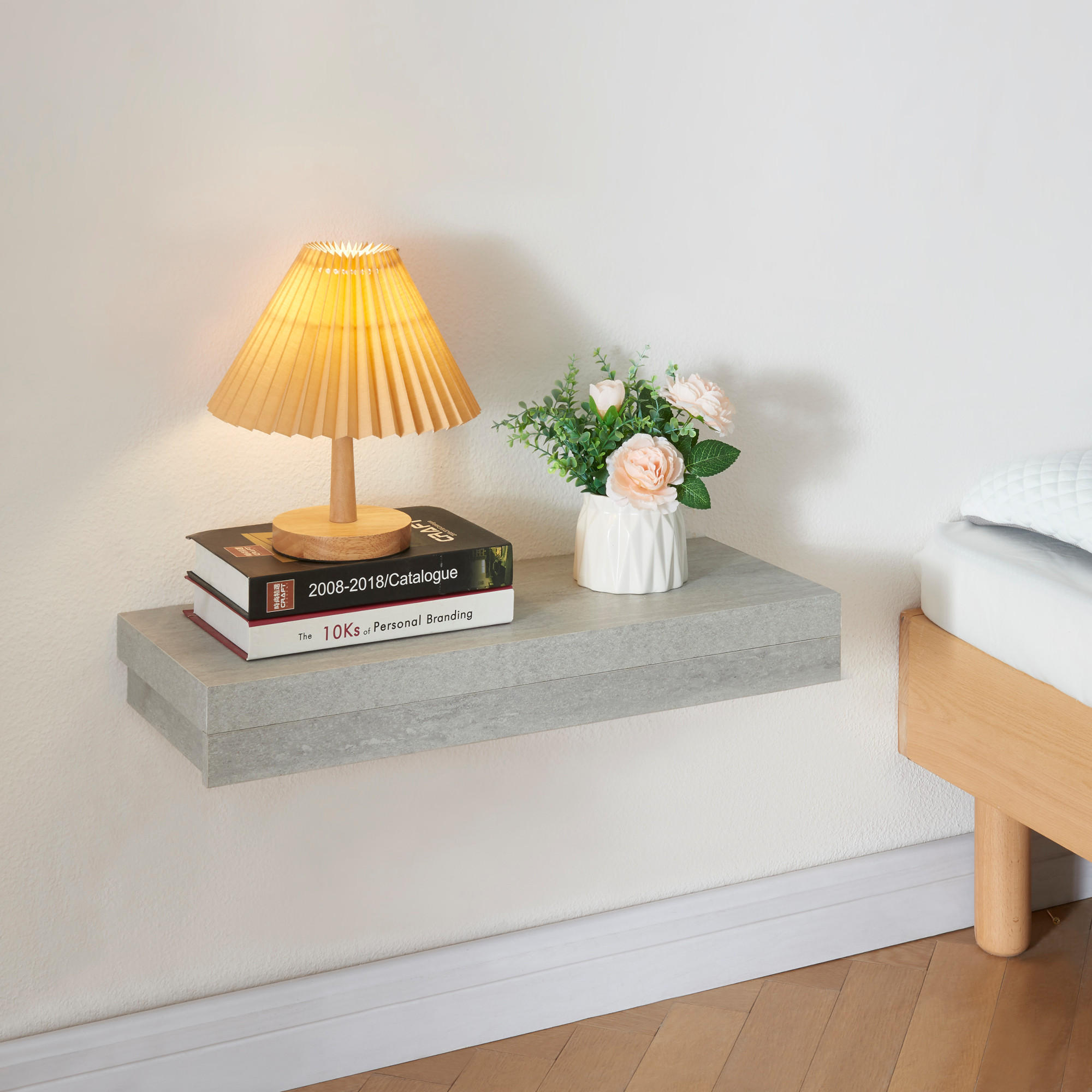 Thumbnail - [en.casa] Wandregal, Grau, Holzwerkstoff, 60x8x23.5 cm, Wohnzimmer, Regale, Wandregale