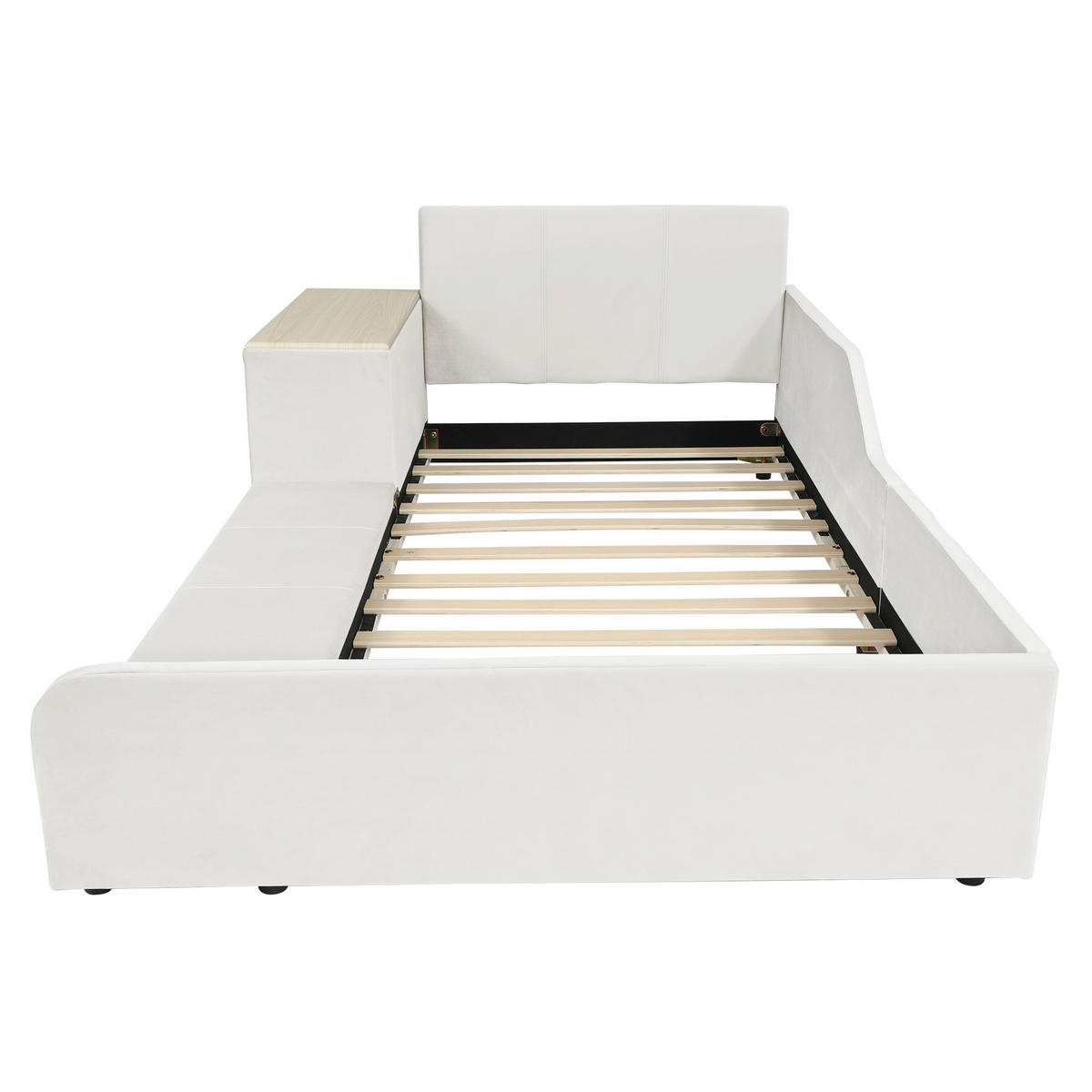 KINDERBETT 90/200 cm DE-02193, in Weiß, mit Schreibtisch und Hocker - Weiß, Holzwerkstoff (90/200cm) - ComfortXL