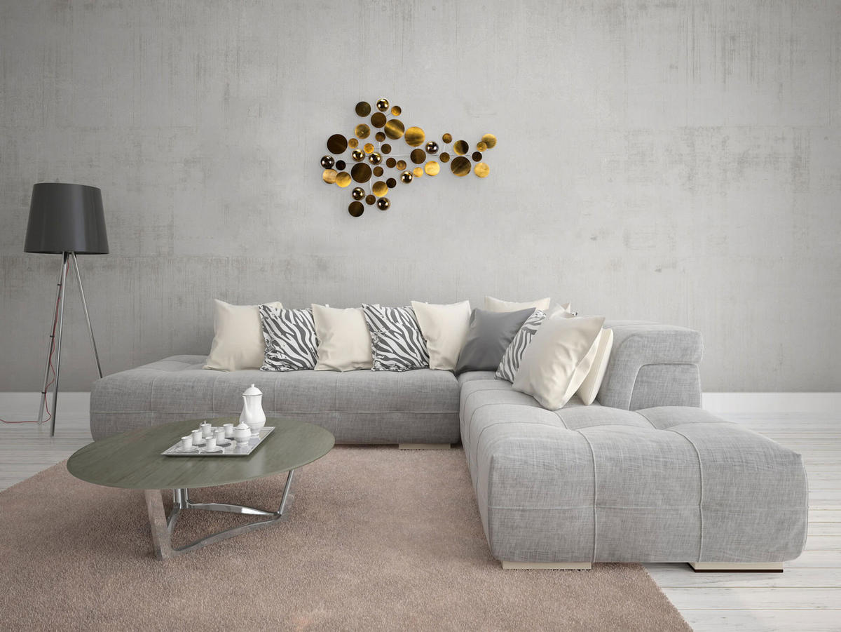 WANDDEKO Braun 90/61 cm - Braun, Metall (2.3/61/7cm) - KUNSTLOFT