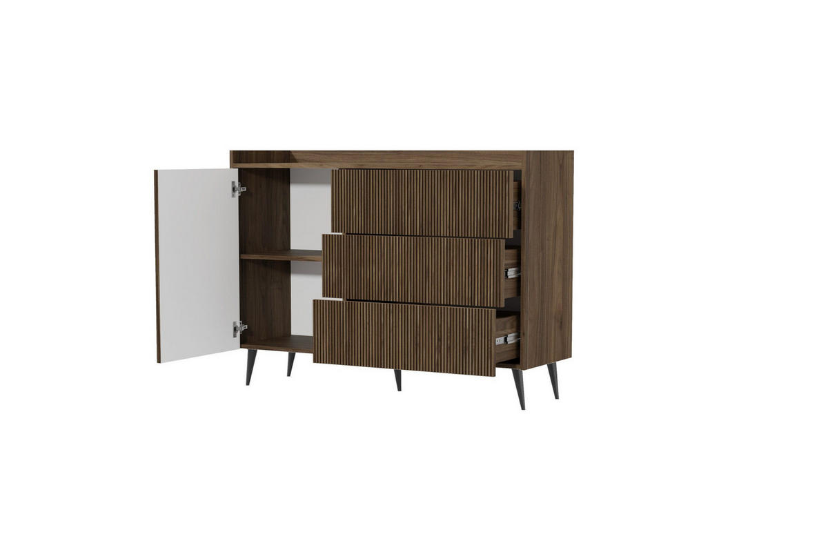 KOMMODE DALIA 04 126 / 92 / 41 cm in Frühlingseiche - Walnussfarben, Holzwerkstoff (126/92/41cm) - Deine Möbel 24