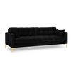 SOFA Mamaia aus Samt schwarz 4 Sitzplätze - Schwarz, Textil (92/75/217cm) - Micadoni