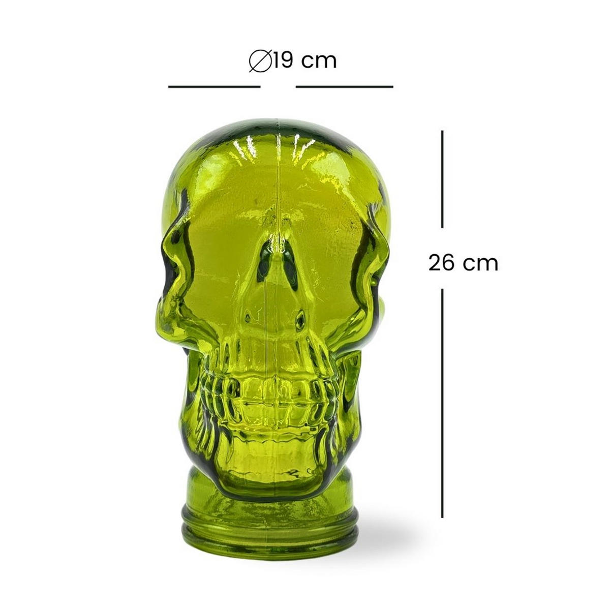 KOPFHÖRERSTÄNDER TOTENKOPF Glas T02 limette - Limette, Glas (19/26/19cm) - DESIGN DELIGHTS