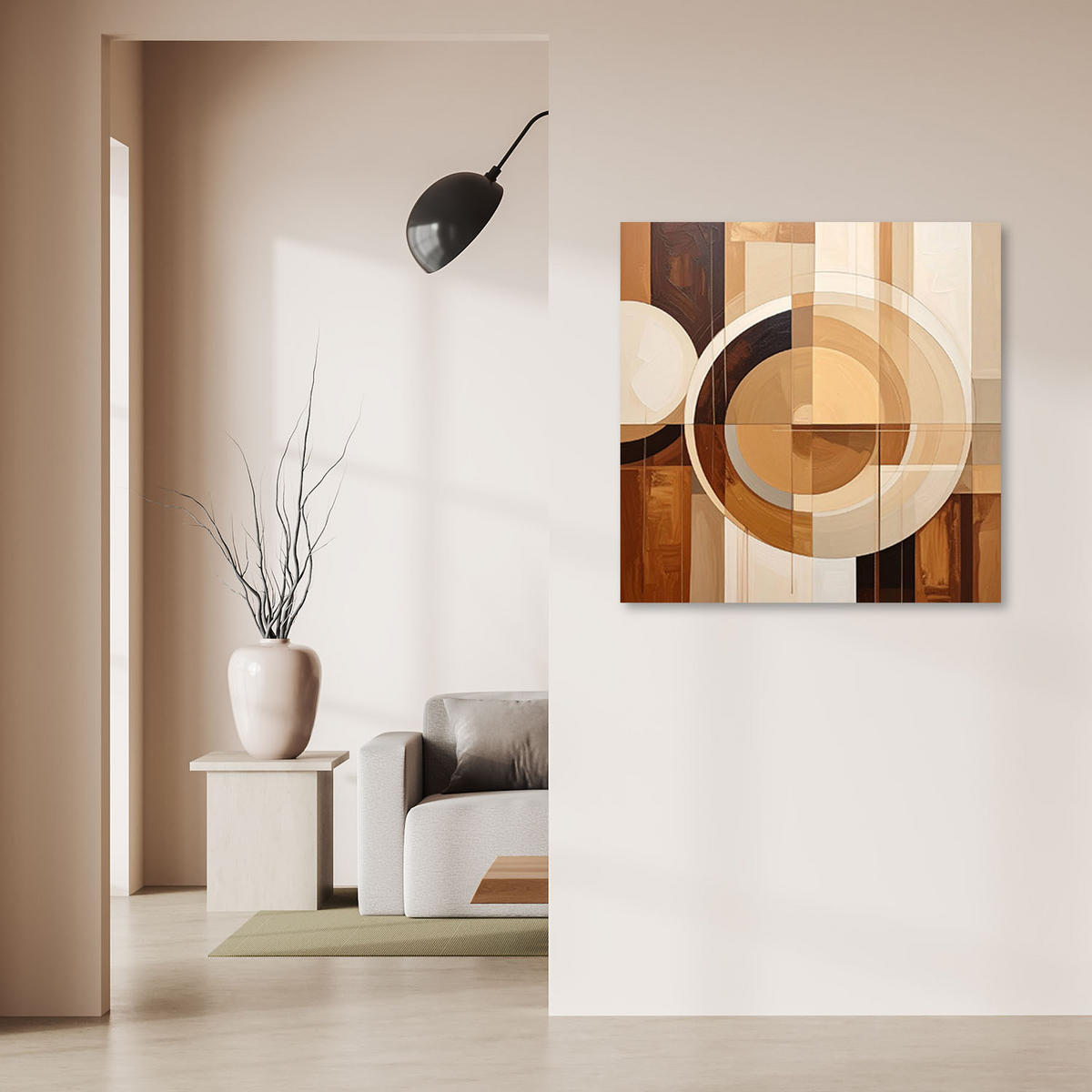 LEINWANDBILD 3D und geometrisch 50x50cm - Beige, Textil (50/50cm) - Feeby